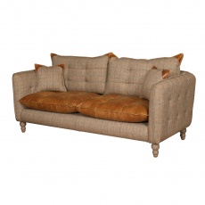 Regent 3 Seater Sofa - Fast Track (3HTW Hunting Lodge and Cerato Brown leather)