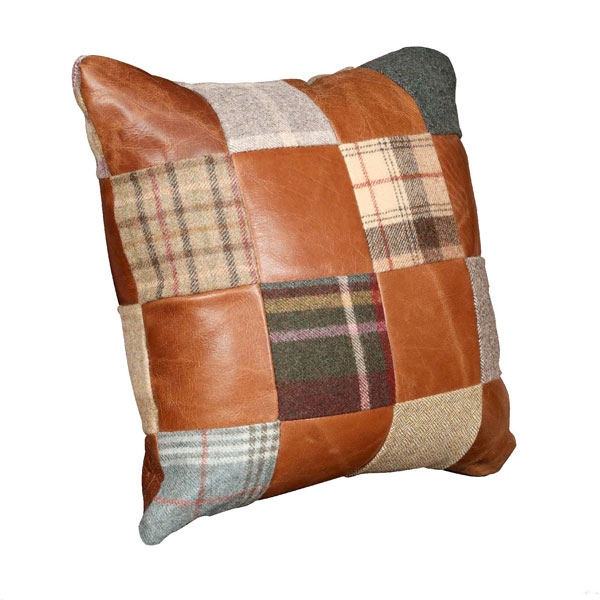 tartan patchwork cushion