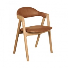 Ossby Chair in Mocha PU Leather with Bianco Oiled Legs - Sold in Multiples of 2 (New 2024)