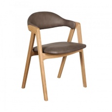 Ossby Chair in Hunter Grey Leather with Bianco Oiled Legs - Sold in Multiples of 2 (New 2024)