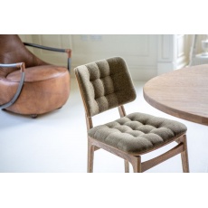 Boden Chair Upholstered Seat & Back in Cambridge Hunter Fabric with Grey Oil Legs