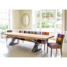 Windermere Monastery Extending Dining Table with Z Metal Legs & Bianco Finish New 2024