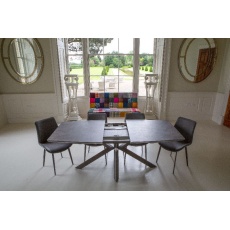 Verona Extending Butterfly Table Concrete Melamine Finish Ext 210cm