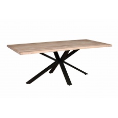 Modena Table - (White Oiled Finish) with Spider metal leg -1.5m