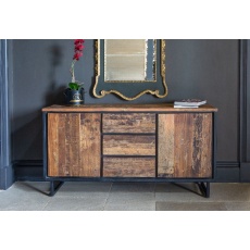 Java Sleeper Wood/Black Iron - 3 Drawer 2 Door Sideboard