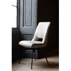 Venice Collection Parma Upholstered Chair - Now with Swivel Action in Truffle PU (New 2024)