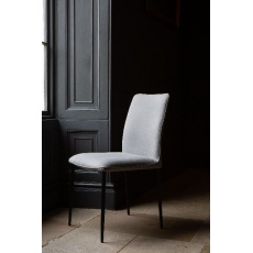 Pisa Chair Slate Dark Fabric PU Piped K.D