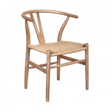 Holcot Rattan - Wishbone Chair with Rope Weave seat & Natural Oil Legs (New 2024)