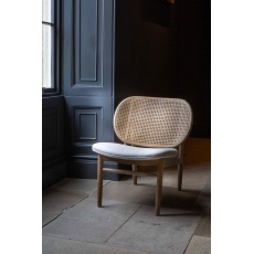 Jasper Chair with Rattan Back (New 2024) in Natural Linen Upholstery