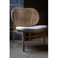 Jasper Chair with Rattan Back (New 2024) in Natural Linen Upholstery