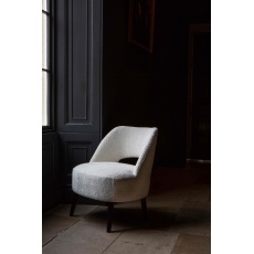 Lydia Upholstered Chair in Ivory Fabric with Black Wenge Legs (New 2024)