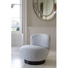 Miami Upholstered Chair in Grey/White Houndstooth Fabric with Black Wenge Legs (New 2024)