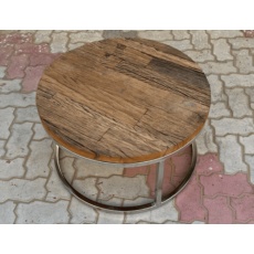 Wooden Glass Round Coffee Table with Metal Frame (New 2024)