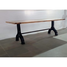 Sleeper Wood Monks Leg Table with Metal Legs - 240cm (New 2024)