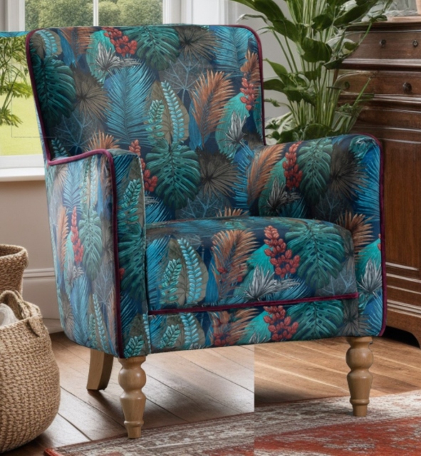 vintage Howden Chair Fast Track (Tropical Leaf - Kingfisher) - Fast Track