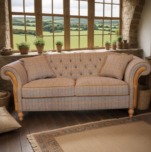 vintage Edale 2 Seater Sofa in Harrington Tweed (Fellwood Lodge)  New 2025