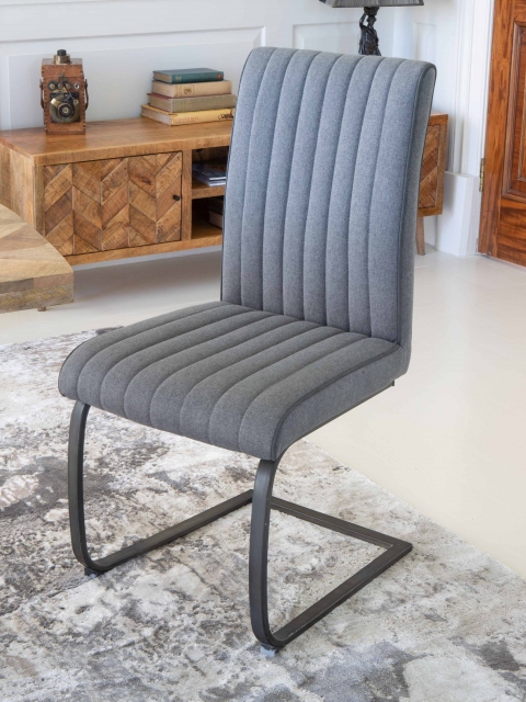 Carlton Mia Chair Green Cotton in Pewter (New 2024) - MOQ 2pcs