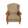 vintage Westminster Armchair in Harrington Tweed (Fellwood Lodge) and Tan leather Trims (New 2025)