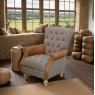 vintage Westminster Armchair in Harrington Tweed (Fellwood Lodge) and Tan leather Trims (New 2025)