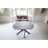 Carlton Venice Collection - Milan Ext. Small Oval Table 130 x 100cm Twist Top in Taupe -Ceramic Woodgrain (N