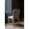 Carlton Pavilion Dining Chair - Natural Linen Grey Oil Legs & Brass Studs