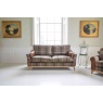vintage Whitwell 3 Seater Sofa in Malham Green Wool & Tan Leather - Fast Track