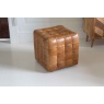 vintage Framed Cubed Stool Brown 3L Cerato Brown Leather (New 2024)