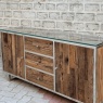 Carlton Wooden Glass Sideboard with Metal Legs (New 2024)